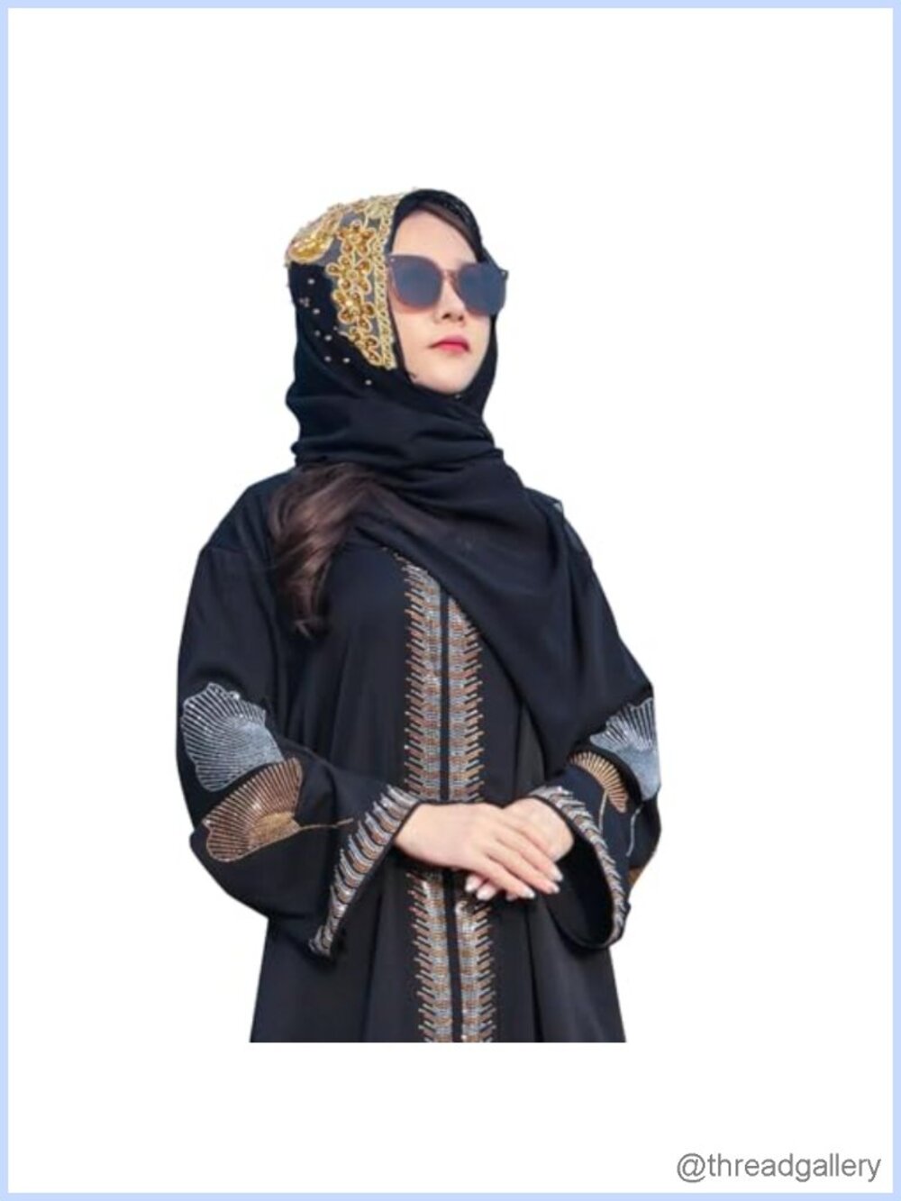 Elegant Chiffon Hijab with Lace Beads Muslim Headscarf for Women